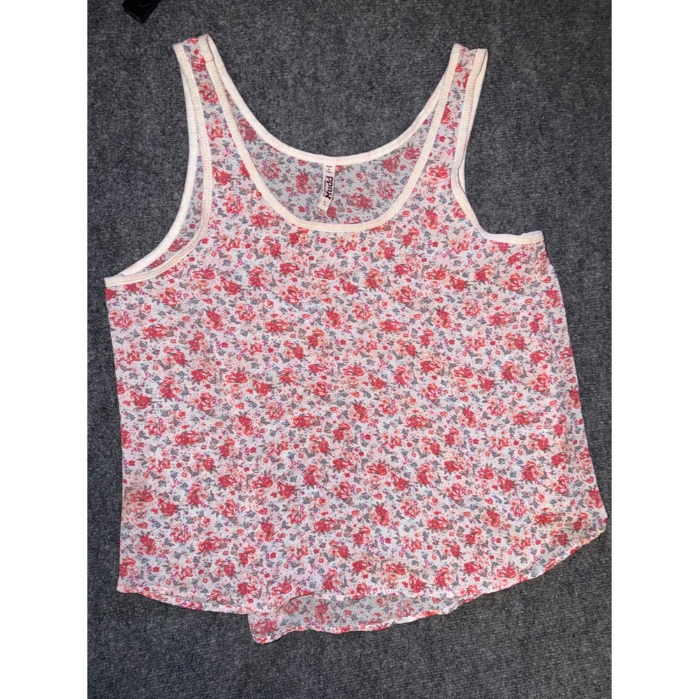 Mudd Womens L Floral Tank Top Ditsy Rose Y2K Style Cottagecore Boho Flowy